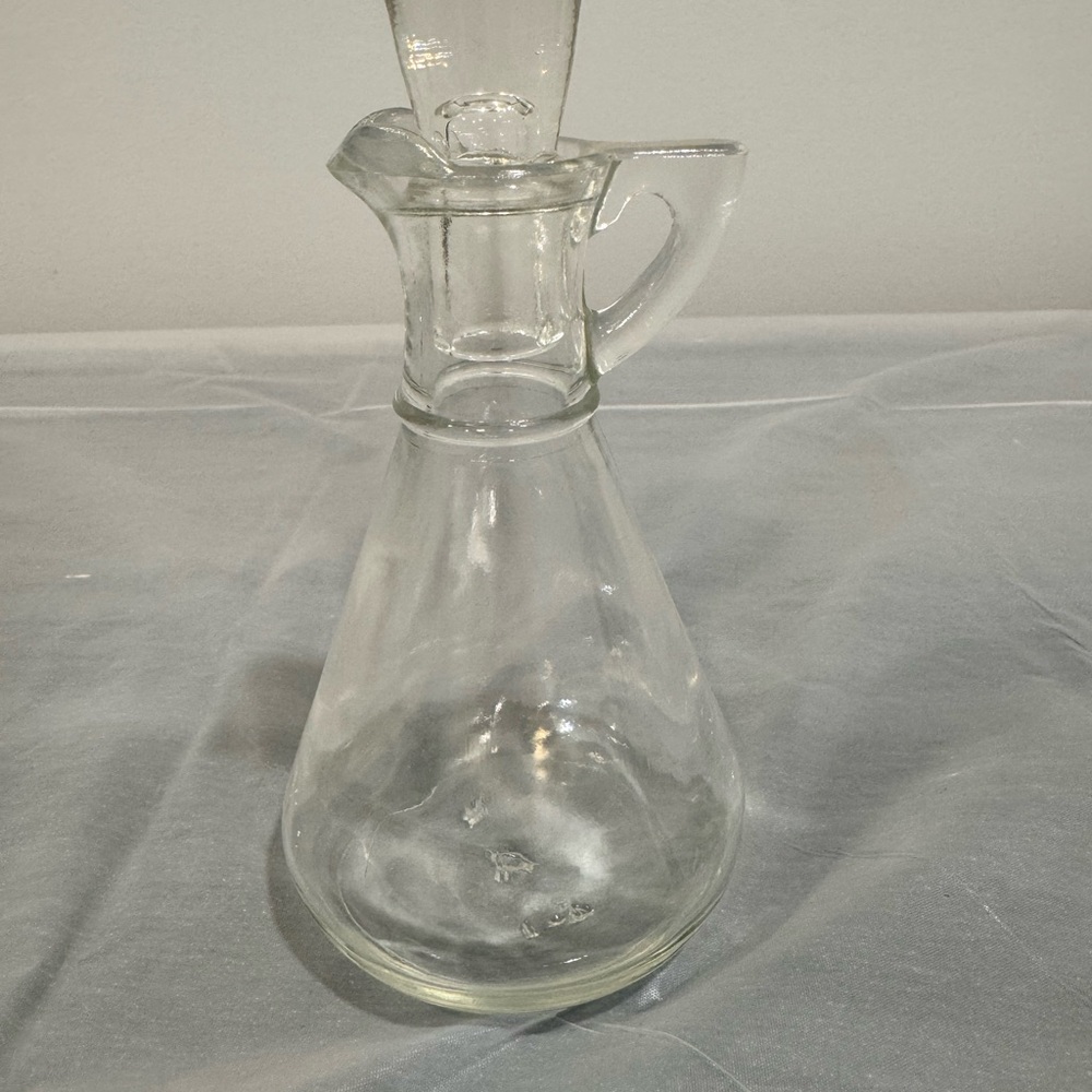 Vintage Clear Pressed Glass Floral Creamer Pitcher